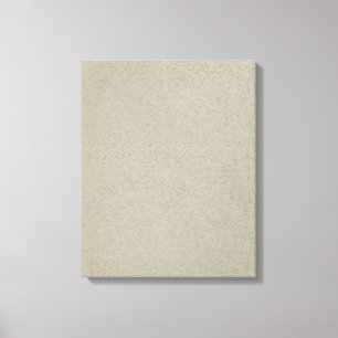 Aluminum Grey Embossed Leaf Vines Canvas Print