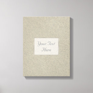 Aluminum Grey Embossed Leaf Vines Canvas Print