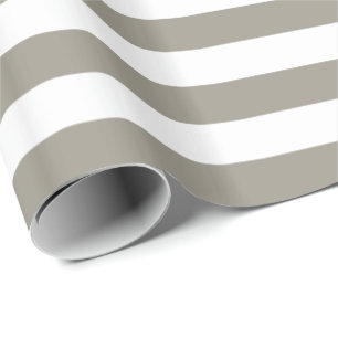 Aluminum Grey/White Stripe Wrapping Paper