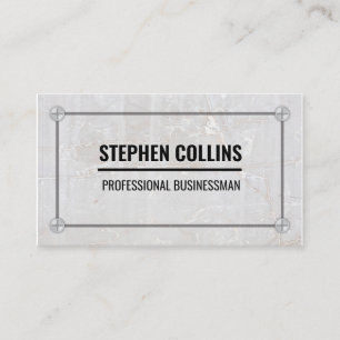 Aluminum Metal and Screws   Marble Business Card
