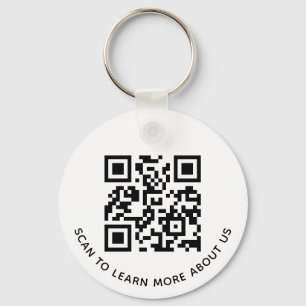 Aluminum QR Code Keychain for Business Logo Round