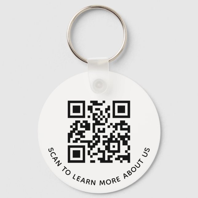 Aluminum QR Code Keychain for Business Logo Round (Front)