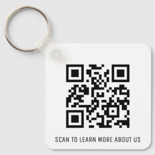 Aluminum QR Code Keychain for Business Logo Square