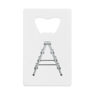 Aluminum stepladder credit card bottle opener