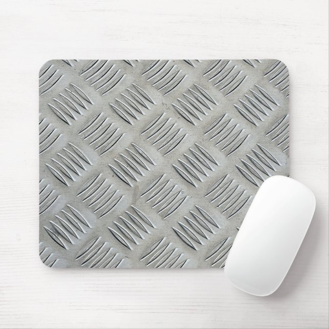 Aluminum Texture Diamond Pattern Mouse Pad (With Mouse)