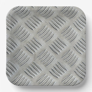 Aluminum Texture Diamond Pattern Paper Plate