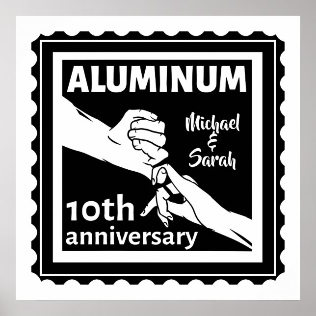 ALUMINUM traditional 10th wedding anniversary gift Poster (Front)