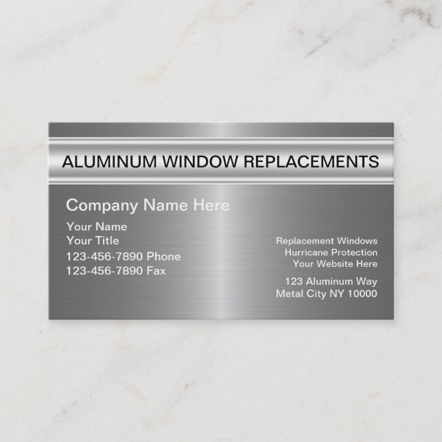 Aluminum Windows Business Card (Front)