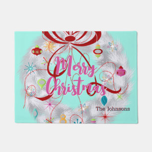 Aluminum Wreath Retro Christmas Doormat