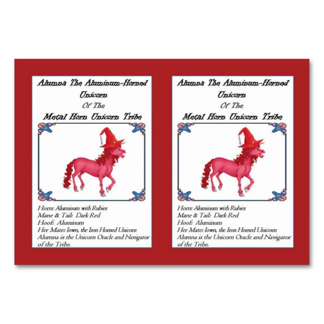 Alumna the Aluminum Horned Unicorn Trading Card (Front)