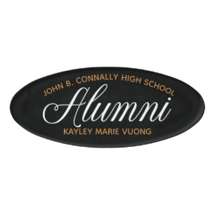 Alumni Black Gold High School Reunion Custom Name Tag