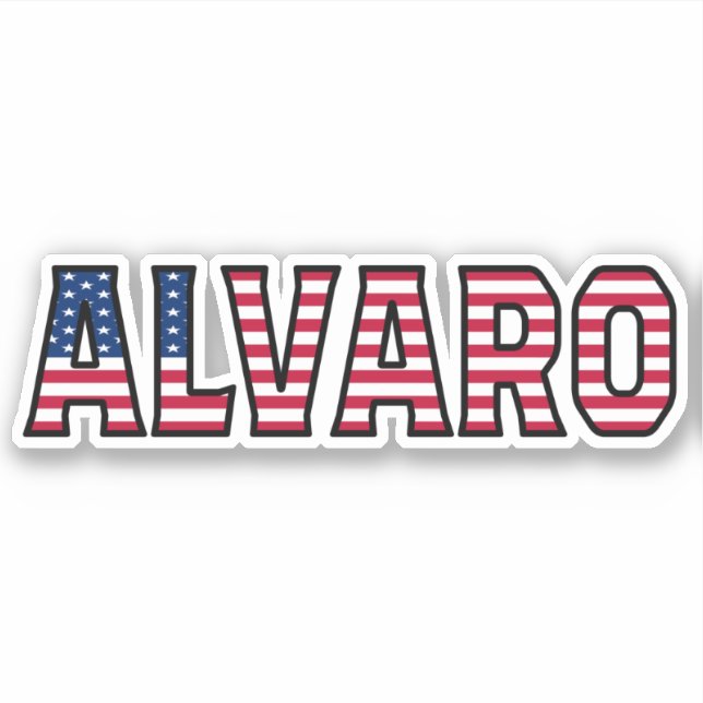 Alvaro Name First Name USA Sticker Stickerset (Front)