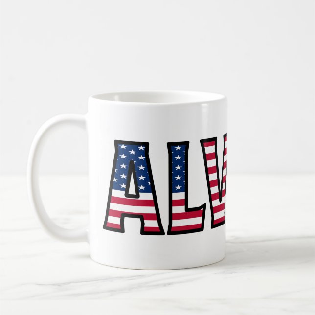 Alvaro Nom Prénom USA styled Tasse Café (Gauche)