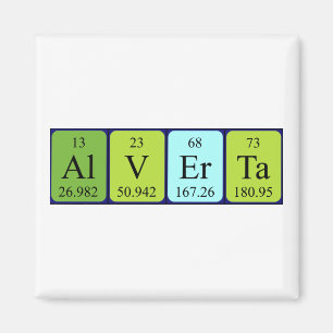 Alverta periodic table name magnet