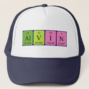 Alvin nom de table périodique casquette