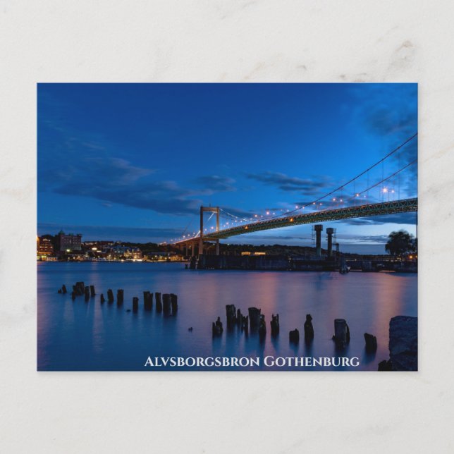Alvsborgsbron Gothenburg Sunset Sky Postcard (Front)