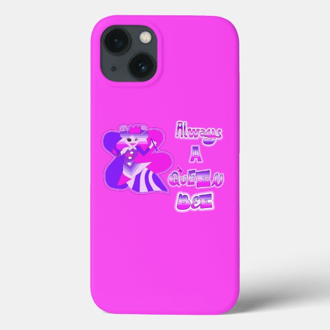 Always a queen bee hot pink Case-Mate iPhone case (Back)