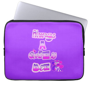 Always a queen bee purple laptop sleeve