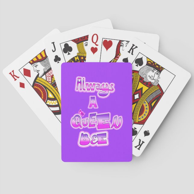 Always a queen bee purple playing cards (Back)