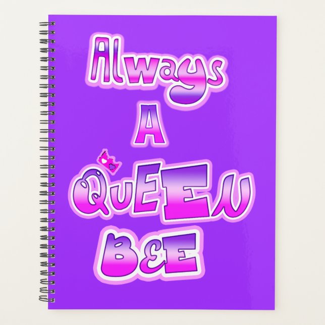 Always a queen bee purple spiral photo planner (Front)