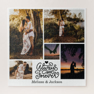Always And Forever 5 Photos Collage Valentine Jigsaw Puzzle
