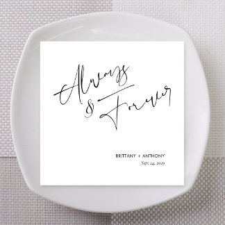 Always and Forever Ampersand Script Wedding Napkin