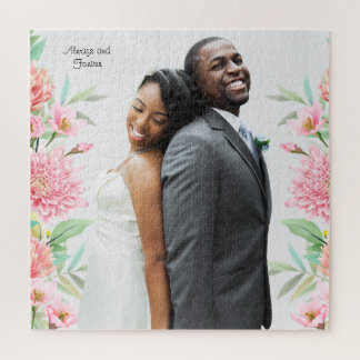 Always and Forever Custom Wedding Photo Jigsaw Puzzle