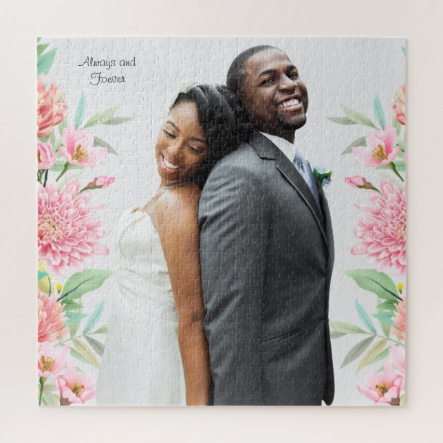 Always and Forever Custom Wedding Photo Jigsaw Puzzle (Vertical)