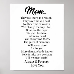 Always and Forever Love You Mom Poster