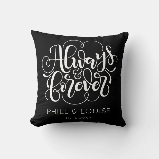 Always and forever - personalized & custom colour throw pillow (Front)