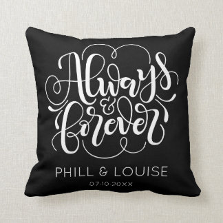 Always and forever - personalized & custom colour throw pillow