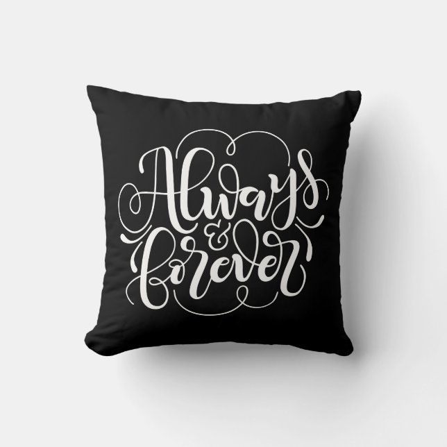 Always and forever - personalized & custom colour throw pillow (Front)