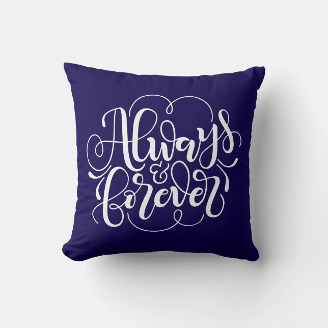 Always and forever - personalized & custom colour throw pillow (Front)