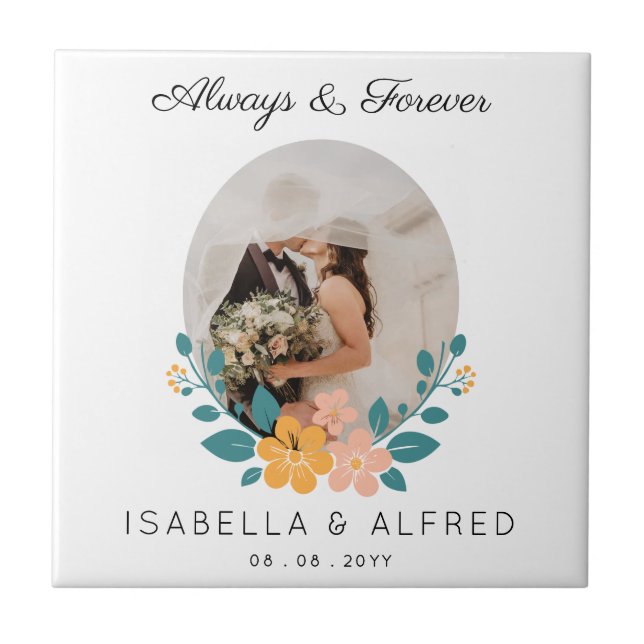 Always and Forever Personalized Wedding Tile (Front)