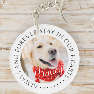 Always and Forever Stay In Our Hearts Pet Memorial Keychain