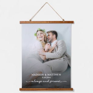 Always and Forever Wedding Photo Hanging Tapestry