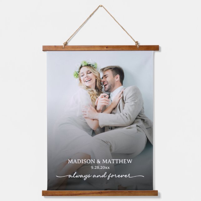 Always and Forever Wedding Photo  Hanging Tapestry (Front)