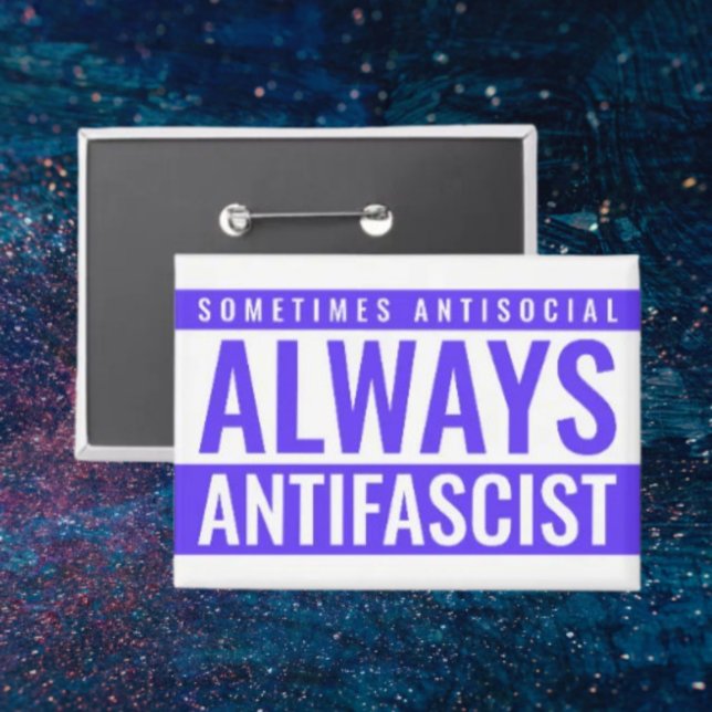 Always Antifascist Button – Blue Bold Statement (Creator Uploaded)