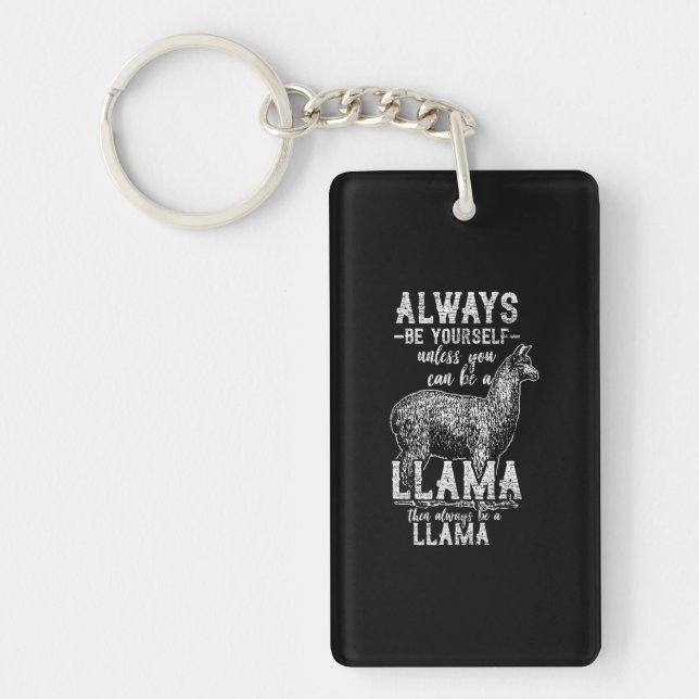 Always Be A Llama Keychain (Front)