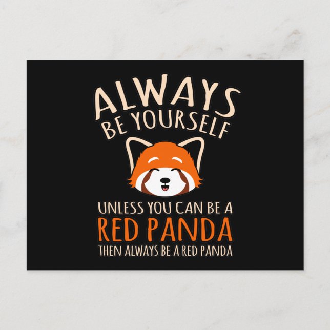Always Be A Red Panda Cute Pet Animal Pandas Lover Announcement Postcard (Front)