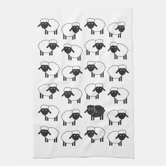 Always Be Ewe Black Sheep Kitchen Towel (Vertical)