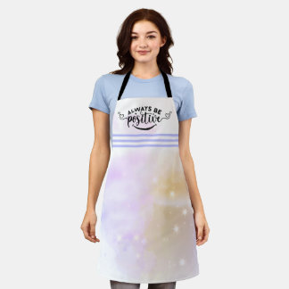 Always Be Positive Purple Yellow  Apron