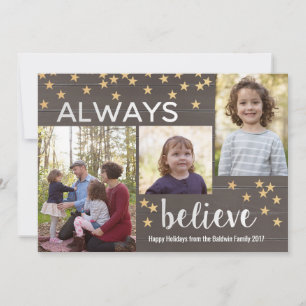 Always Believe Personalized Christmas Photo Card