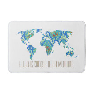 Always Choose Adventure   Victorian World Map Bath Mat