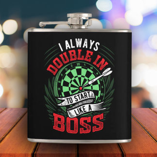 Always Double in Like a Boss Dart Flask 6 oz.