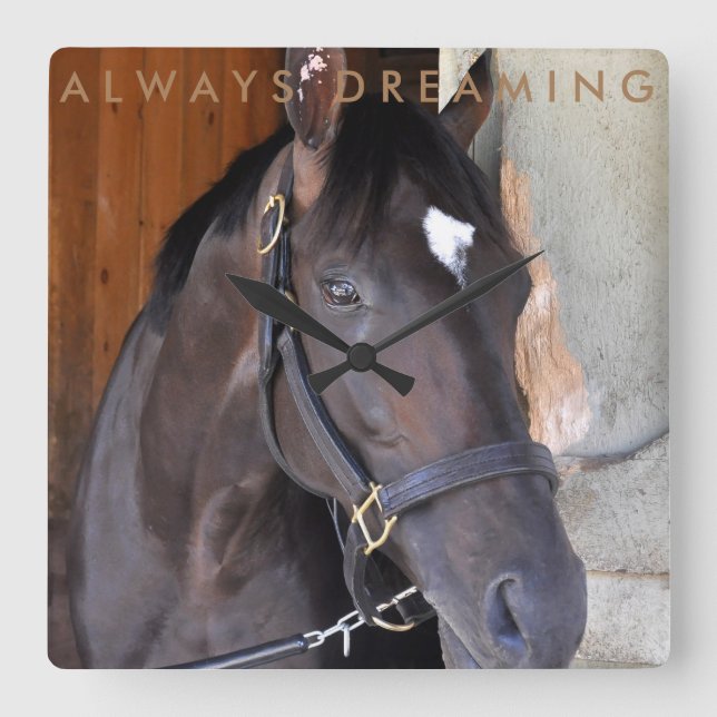Always Dreaming Square Wall Clock (Front)