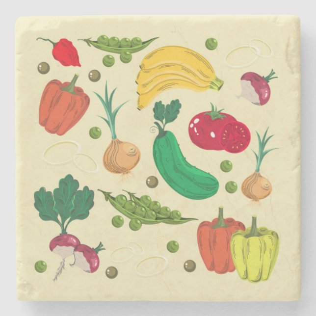 Always Eat Your Vegetables Stone Coaster (Front)