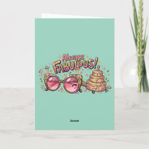 Always Fabulous Glitter Birthday Thank You Card