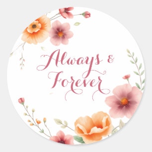 Always & Forever   Autumn Wedding  Classic Round Sticker