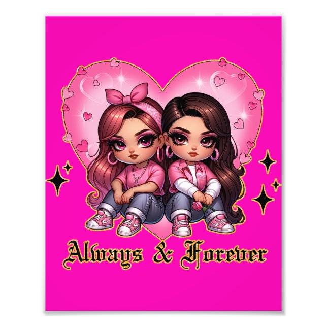 Always & Forever Best friends girls gift Photo Print (Front)
